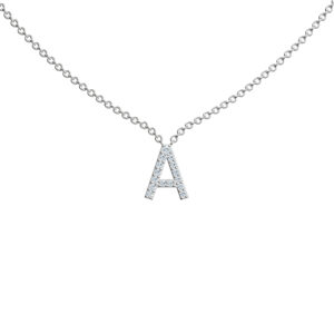 Initial Icons "A" Diamond Letter Necklace