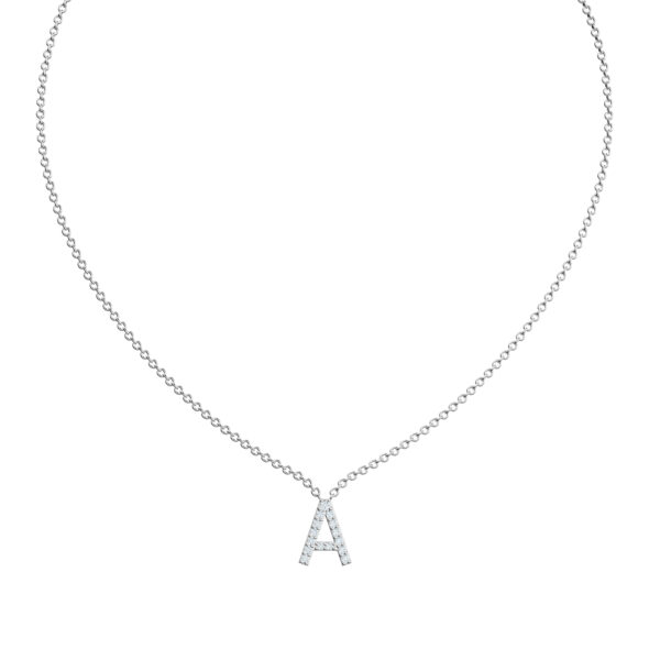 Initial Icons "A" Diamond Letter Necklace - PLEASURE DIAMONDS L.L.C. 2