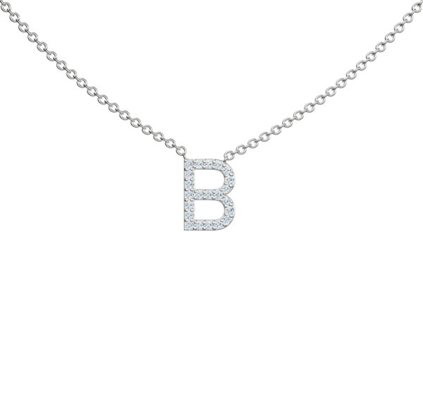 Initial Icons "B" Diamond Letter Necklace - PLEASURE DIAMONDS L.L.C. 1