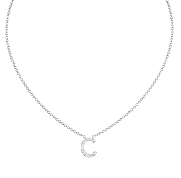 Initial Icons "C" Diamond Letter Necklace - PLEASURE DIAMONDS L.L.C. 2