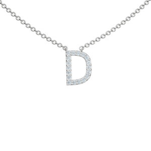 Initial Icons "D" Diamond Letter Necklace