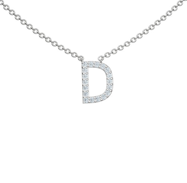 Initial Icons "D" Diamond Letter Necklace - PLEASURE DIAMONDS L.L.C. 1