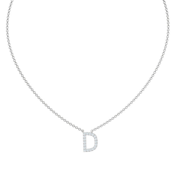 Initial Icons "D" Diamond Letter Necklace - PLEASURE DIAMONDS L.L.C. 2