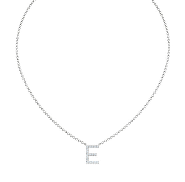 Initial Icons "E" Diamond Letter Necklace - PLEASURE DIAMONDS L.L.C. 2