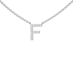 Initial Icons "F" Diamond Letter Necklace
