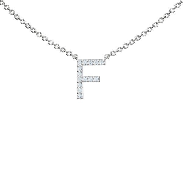 Initial Icons "F" Diamond Letter Necklace - PLEASURE DIAMONDS L.L.C. 1