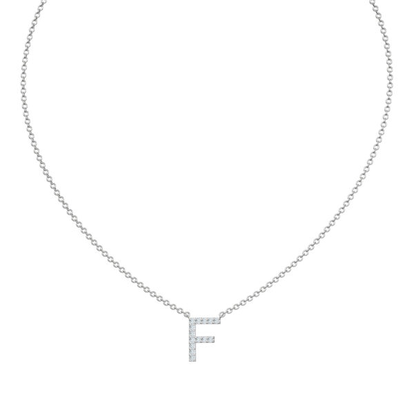 Initial Icons "F" Diamond Letter Necklace - PLEASURE DIAMONDS L.L.C. 2