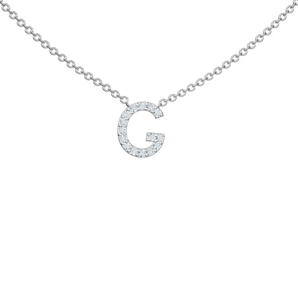 Initial Icons "G" Diamond Letter Necklace - PLEASURE DIAMONDS L.L.C. 1
