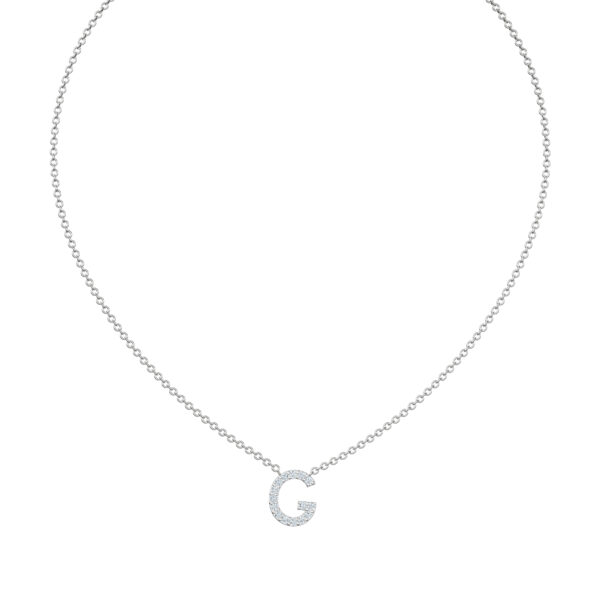 Initial Icons "G" Diamond Letter Necklace - PLEASURE DIAMONDS L.L.C. 2