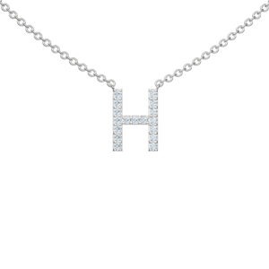 Initial Icons "H" Diamond Letter Necklace