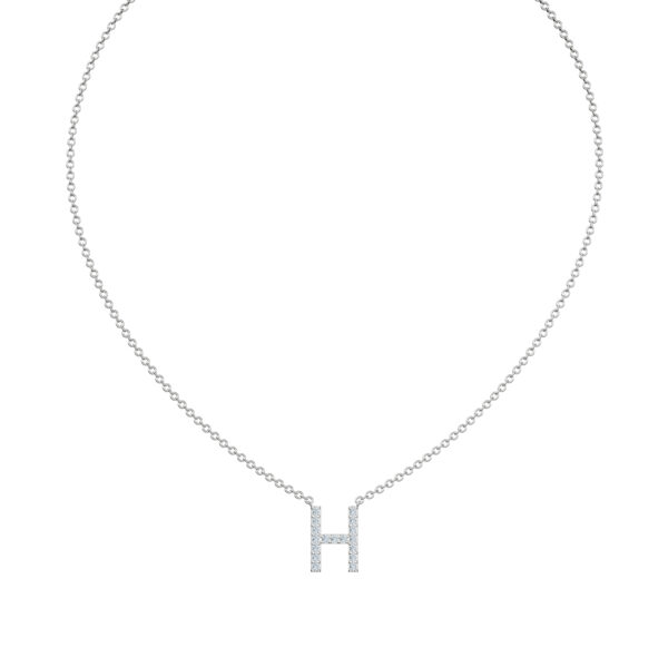 Initial Icons "H" Diamond Letter Necklace - PLEASURE DIAMONDS L.L.C. 2