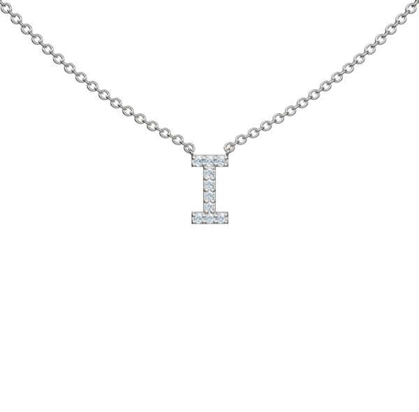 Initial Icons "I" Diamond Letter Necklace - PLEASURE DIAMONDS L.L.C. 1