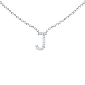 Initial Icons "J" Diamond Letter Necklace
