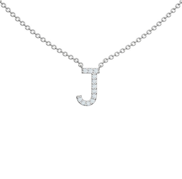 Initial Icons "J" Diamond Letter Necklace - PLEASURE DIAMONDS L.L.C. 1