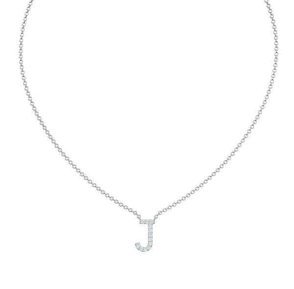 Initial Icons "J" Diamond Letter Necklace - PLEASURE DIAMONDS L.L.C. 2