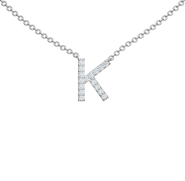 Initial Icons "K" Diamond Letter Necklace - PLEASURE DIAMONDS L.L.C. 1
