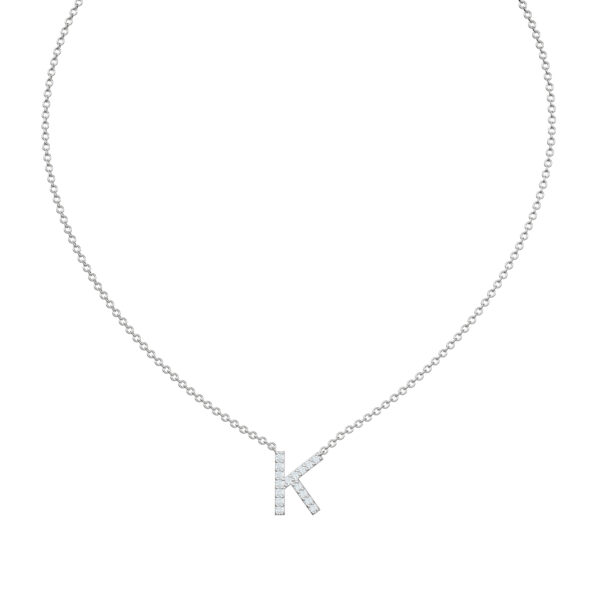 Initial Icons "K" Diamond Letter Necklace - PLEASURE DIAMONDS L.L.C. 2