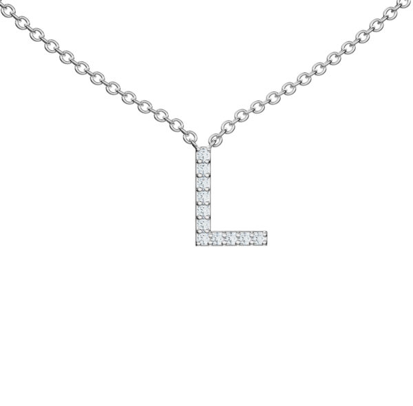 Initial Icons "L" Diamond Letter Necklace - PLEASURE DIAMONDS L.L.C. 1