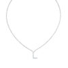 Initial Icons "L" Diamond Letter Necklace - PLEASURE DIAMONDS L.L.C. 5