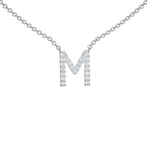 Initial Icons "M" Diamond Letter Necklace