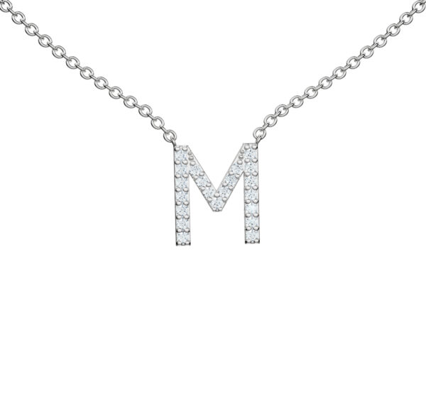 Initial Icons "M" Diamond Letter Necklace - PLEASURE DIAMONDS L.L.C. 1