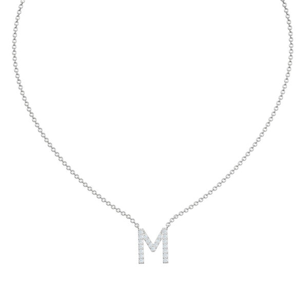 Initial Icons "M" Diamond Letter Necklace - PLEASURE DIAMONDS L.L.C. 2