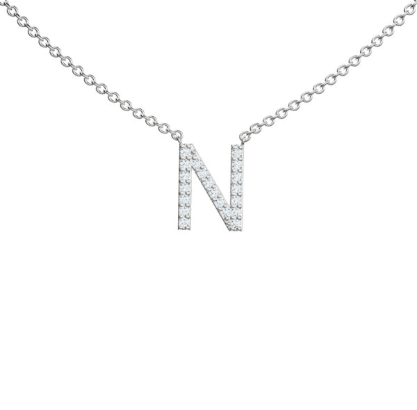 Initial Icons "N" Diamond Letter Necklace - PLEASURE DIAMONDS L.L.C. 1