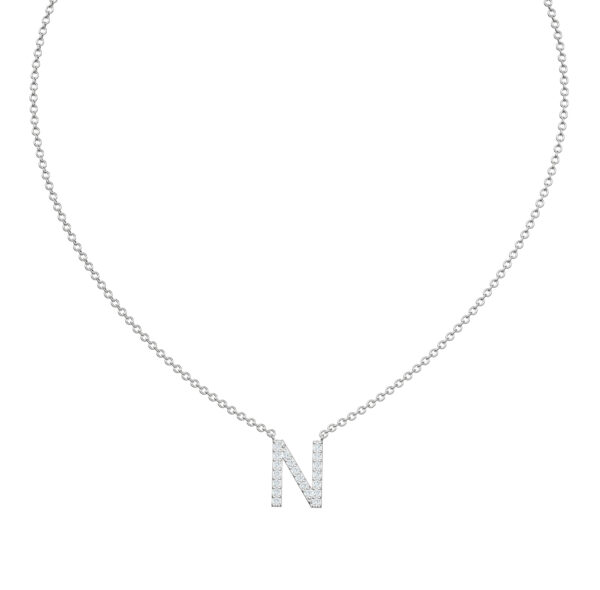 Initial Icons "N" Diamond Letter Necklace - PLEASURE DIAMONDS L.L.C. 2