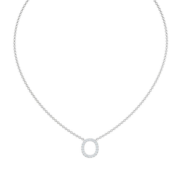 Initial Icons "O" Diamond Letter Necklace - PLEASURE DIAMONDS L.L.C. 2