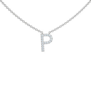 Initial Icons "P" Diamond Letter Necklace