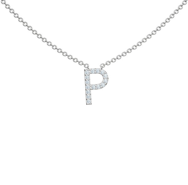 Initial Icons "P" Diamond Letter Necklace - PLEASURE DIAMONDS L.L.C. 1