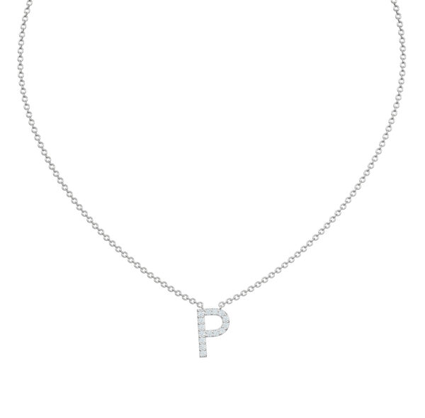 Initial Icons "P" Diamond Letter Necklace - PLEASURE DIAMONDS L.L.C. 2