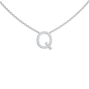 Initial Icons "Q" Diamond Letter Necklace