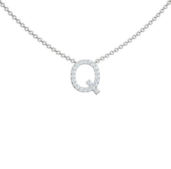 Initial Icons "Q" Diamond Letter Necklace - PLEASURE DIAMONDS L.L.C. 1