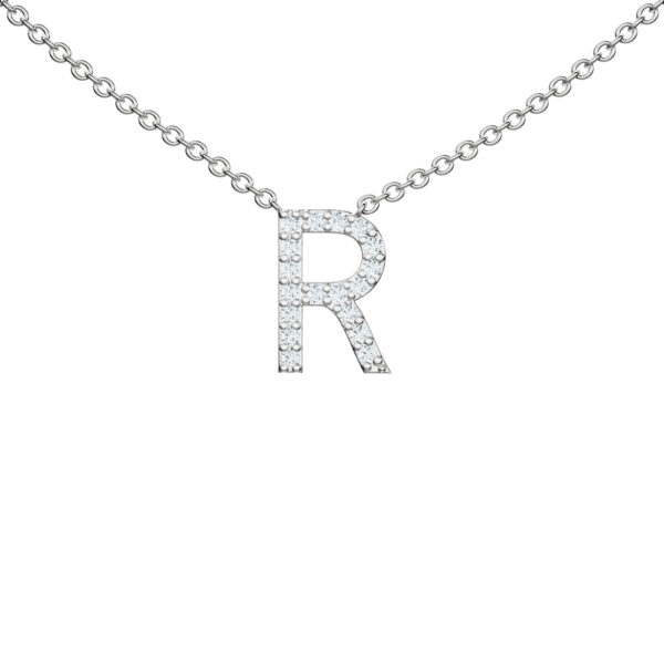 Initial Icons "R" Diamond Letter Necklace - PLEASURE DIAMONDS L.L.C. 1