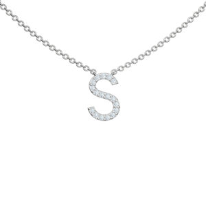 Initial Icons "S" Diamond Letter Necklace