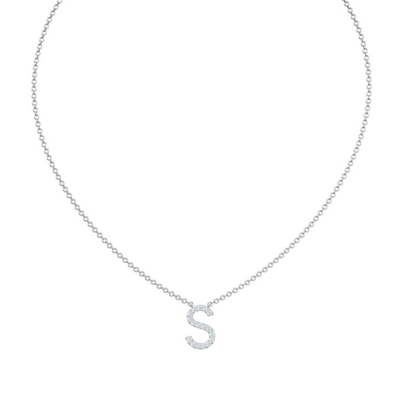 Initial Icons "S" Diamond Letter Necklace - PLEASURE DIAMONDS L.L.C. 2