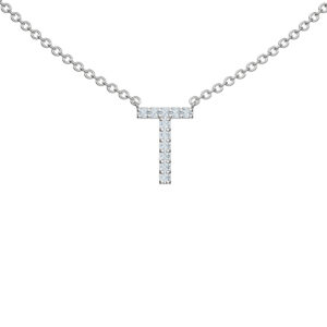 Initial Icons "T" Diamond Letter Necklace