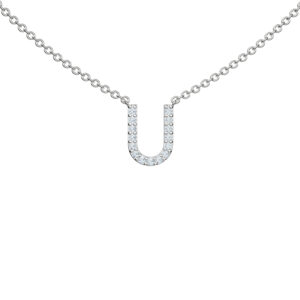 Initial Icons "U" Diamond Letter Necklace