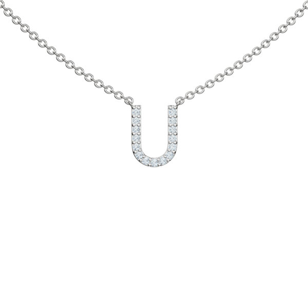 Initial Icons "U" Diamond Letter Necklace - PLEASURE DIAMONDS L.L.C. 1