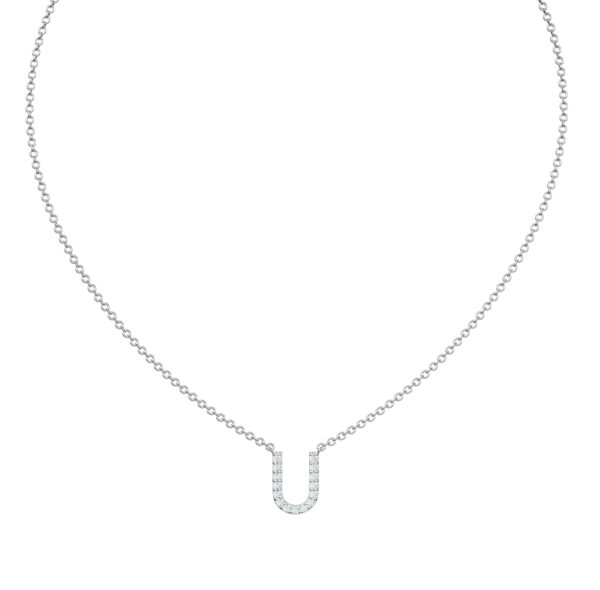 Initial Icons "U" Diamond Letter Necklace - PLEASURE DIAMONDS L.L.C. 2