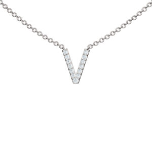 Initial Icons "V" Diamond Letter Necklace