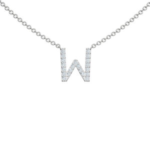 Initial Icons "W" Diamond Letter Necklace