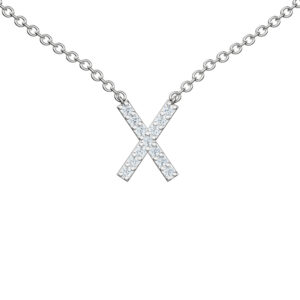 Initial Icons "X" Diamond Letter Necklace