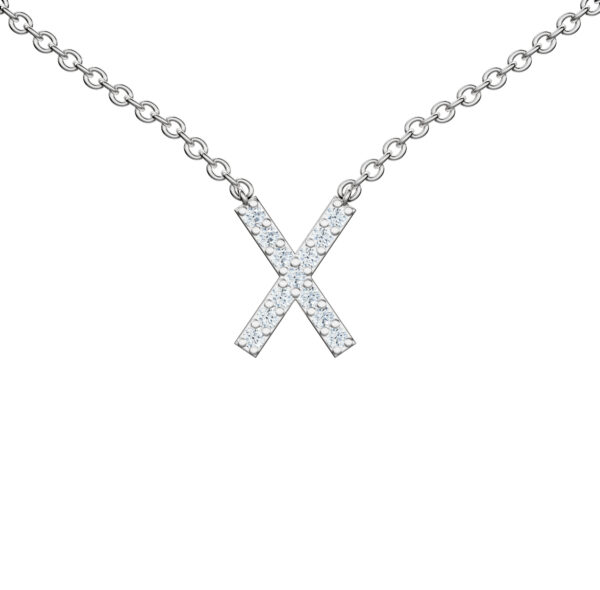 Initial Icons "X" Diamond Letter Necklace - PLEASURE DIAMONDS L.L.C. 1