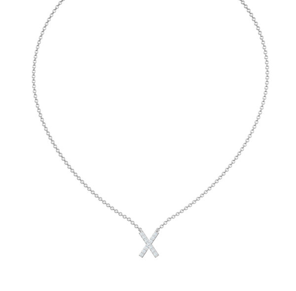 Initial Icons "X" Diamond Letter Necklace - PLEASURE DIAMONDS L.L.C. 2