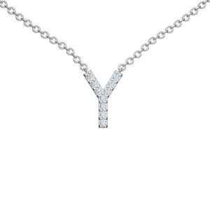 Initial Icons "Y" Diamond Letter Necklace