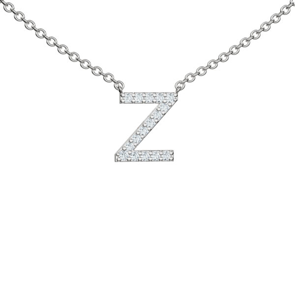 Initial Icons "Z" Diamond Letter Necklace - PLEASURE DIAMONDS L.L.C. 1