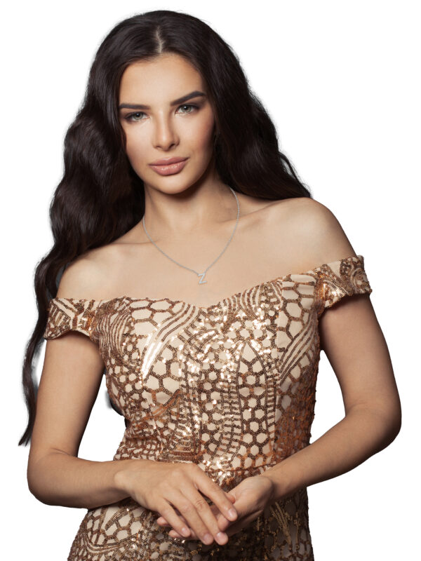 Initial Icons "Z" Diamond Letter Necklace - PLEASURE DIAMONDS L.L.C. 3