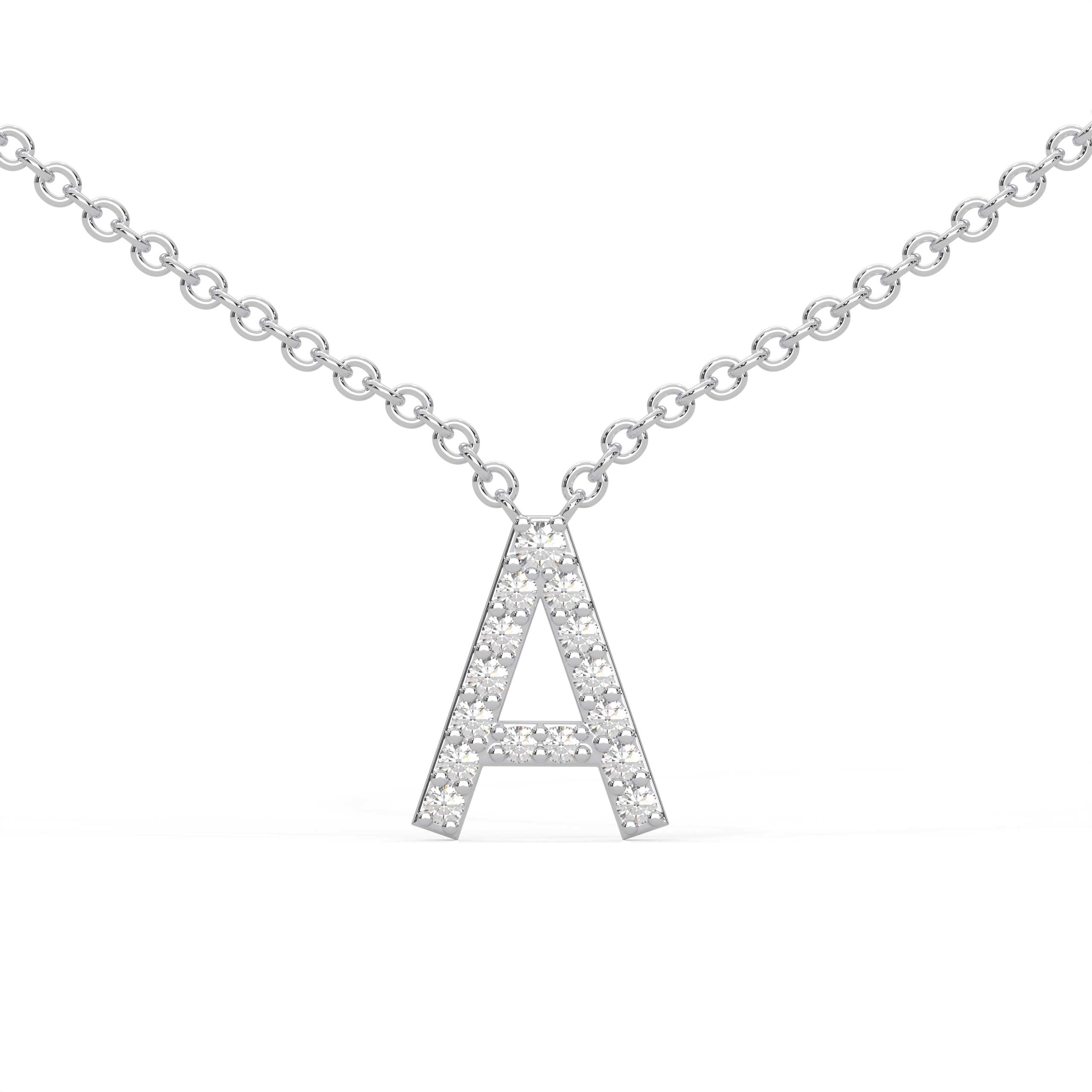 Initial Icons "A" Diamond Letter Necklace - PLEASURE DIAMONDS L.L.C. 1